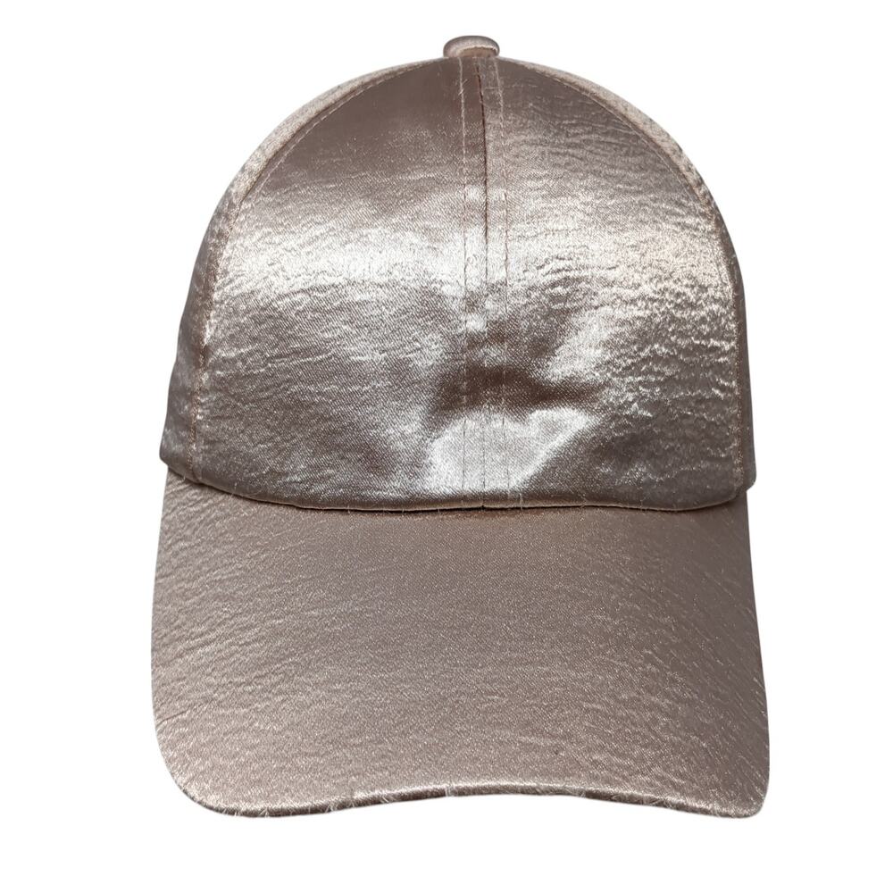 Evelyn K New York Strapback Baseball Cap Pink OS Adjustable Shiny Polyester